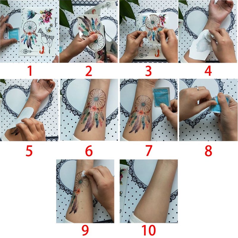 Glaryyears Watercolor Animal Temporary Tattoos for Women Adults, 5 Pack Large Big Fake Creative Tattoo Stickers, Perfectly on Body, Rock Art, Tumblers, Smooth Surfaces - Image 4